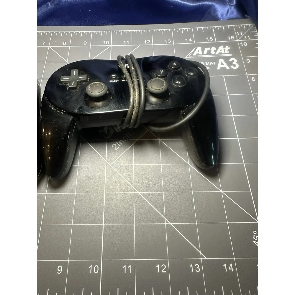 Lot Of 2! BOGO! Nintendo Wii U Wired Pro Controllers- Black (1 Untested)
